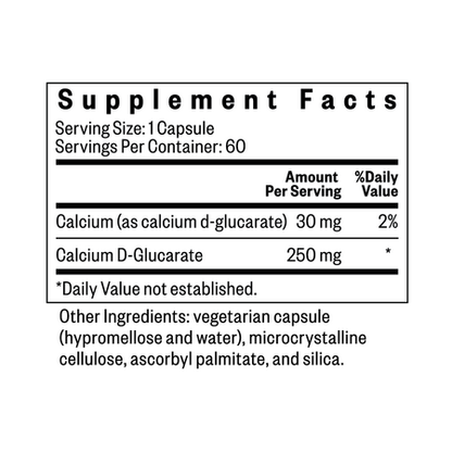 Calcium D-Glucarate - 60 Capsules