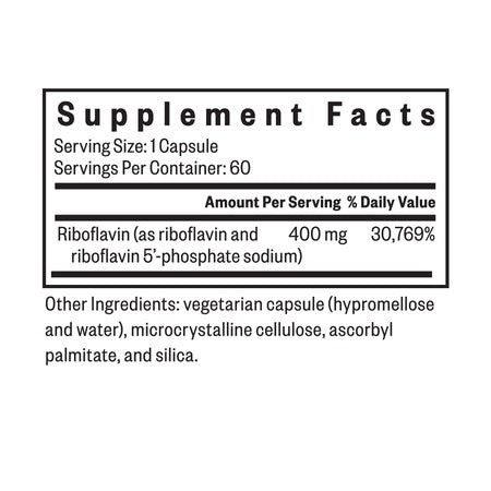 Riboflavin - 60 gélules